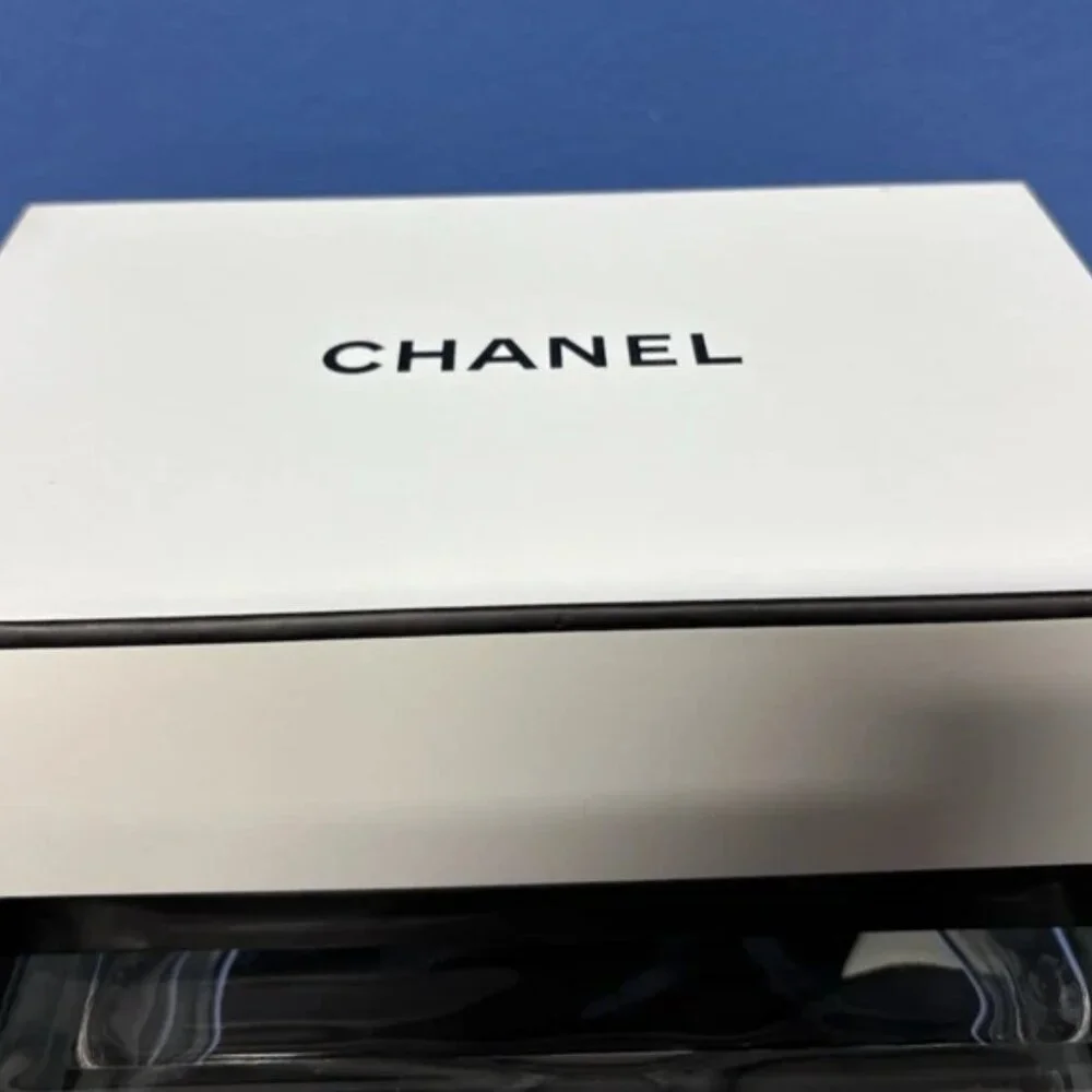Chanel 22V Crystal CC Brooch Large Silver Baguette Rhinestone Pin with Box